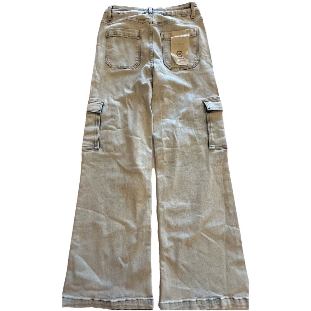 NWT Risen Jeans Women's Light Denim Wide Leg Cargo Pockets Sz 9/29 - Picture 2 of 13